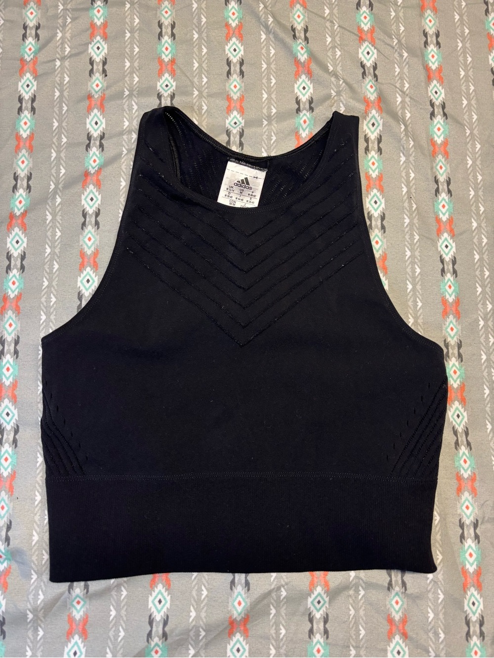 🍄Adidas Black Seamless Cropped Tank Top